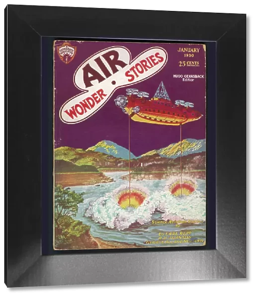 Air Wonder Stories scfi magazine cover, Drying up a lake