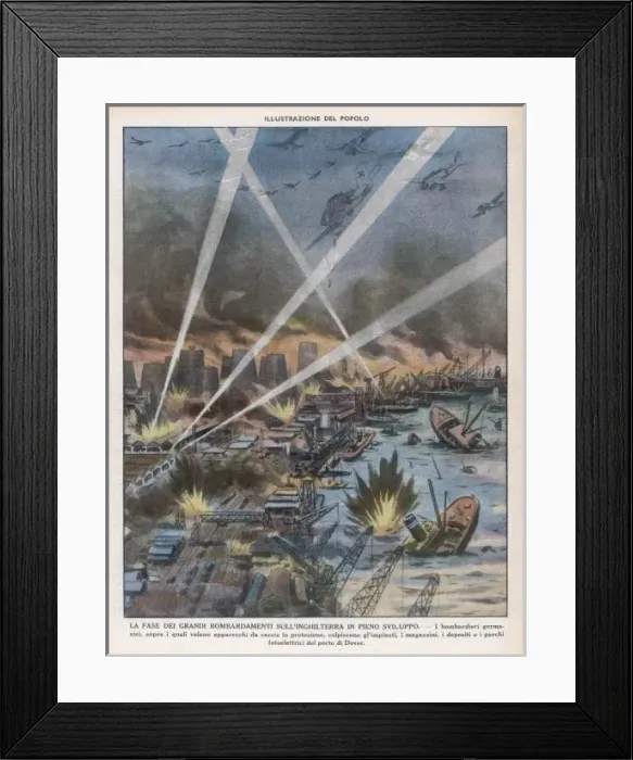 Framed Print : Dover Bombed 1940 Framed Print : Dover Bombed 1940