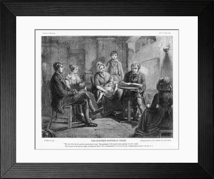Framed Print : Family Bible Reading Framed Print : Family Bible Reading