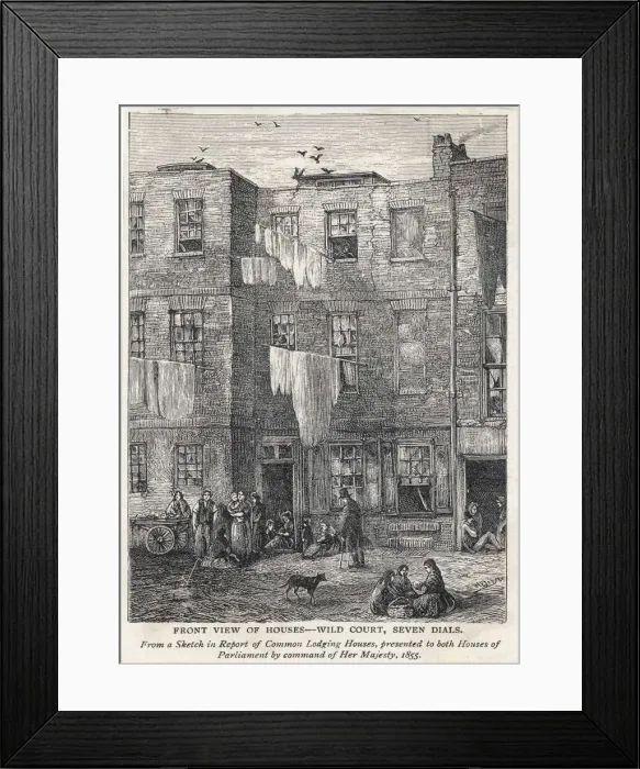 Framed Print : Seven Dials / Slums / 1855 Framed Print : Seven Dials / Slums / 1855