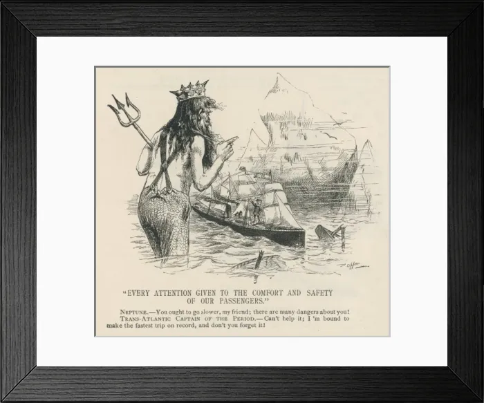 Framed Print : SHIPWRECK. An early warning of the risks involved in crossing the Atlantic at high speed Framed Print : SHIPWRECK. An early warning of the risks involved in crossing the Atlantic at high speed