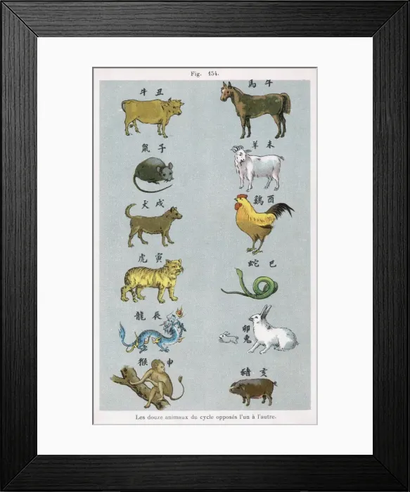 Framed Print : Chinese Zodiacal Pairs Framed Print : Chinese Zodiacal Pairs