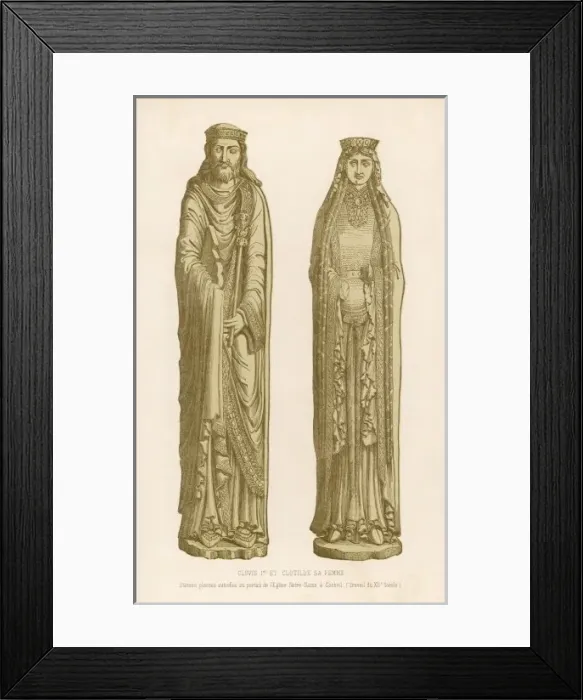 Framed Print : CLOVIS I, KING OF THE FRANKS with his queen, Clotilde Framed Print : CLOVIS I, KING OF THE FRANKS with his queen, Clotilde