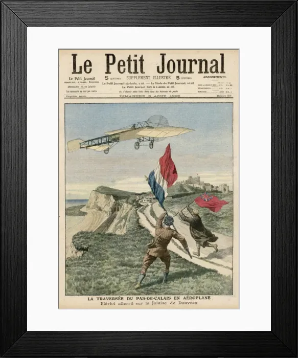 Framed Print : Bleriot Crosses Channel Framed Print : Bleriot Crosses Channel
