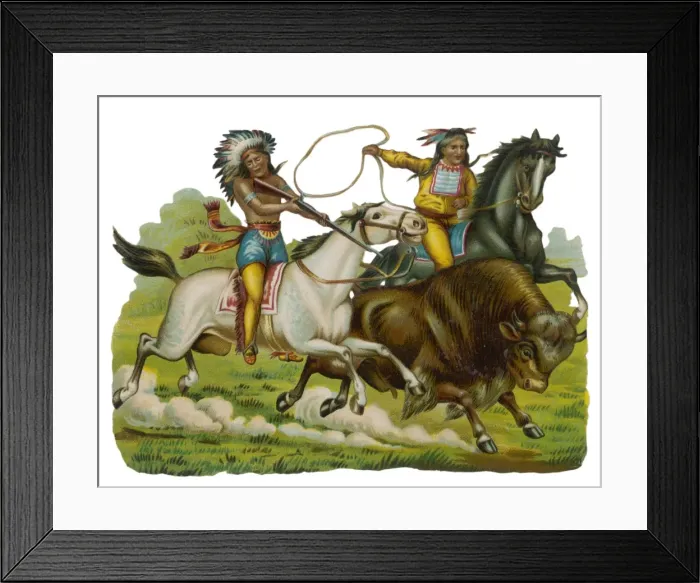 Framed Print : Hunting  /  Buffalo  /  Scrap