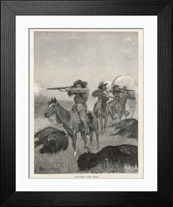 Framed Print : Hunting / Buffalo 1890 Framed Print : Hunting / Buffalo 1890