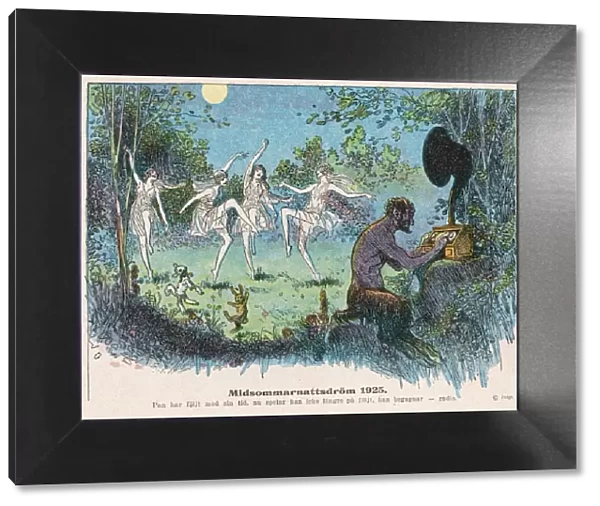 Fairies Dance in Woods with Faun on Gramophone