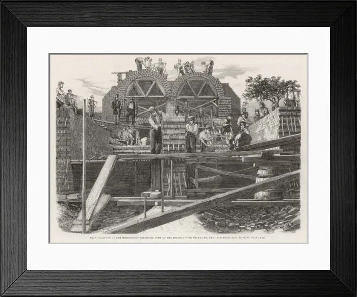 Framed Print : DRAINAGE. London Metropolitan Main Drainage : constructing tunnels in Wick Lane Framed Print : DRAINAGE. London Metropolitan Main Drainage : constructing tunnels in Wick Lane