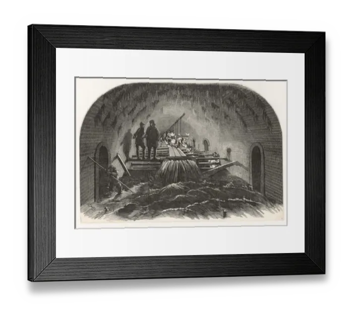 Framed Print : DRAINAGE. Londons sewers : repairing the Fleet Sewer beneath Fleet Street Framed Print : DRAINAGE. Londons sewers : repairing the Fleet Sewer beneath Fleet Street