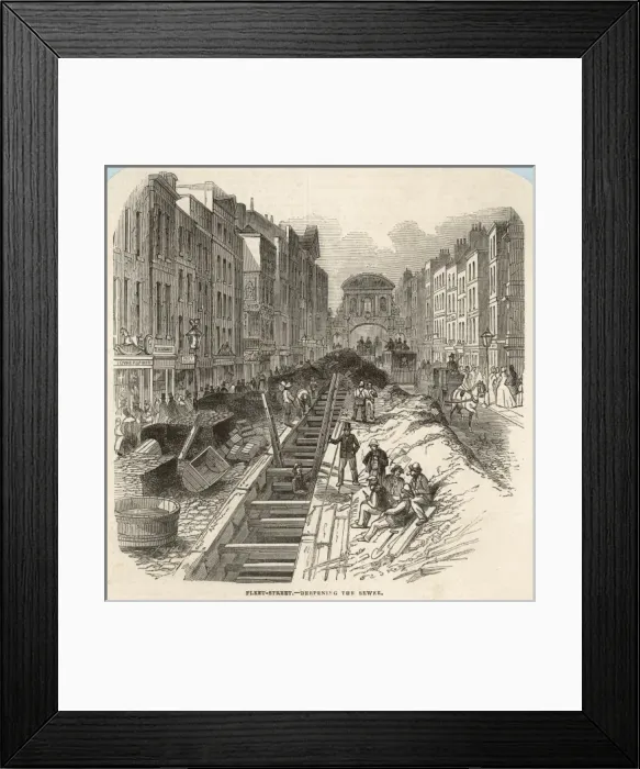 Framed Print : DRAINAGE. Londons sewers : deepening the Fleet Sewer beneath Fleet Street Framed Print : DRAINAGE. Londons sewers : deepening the Fleet Sewer beneath Fleet Street