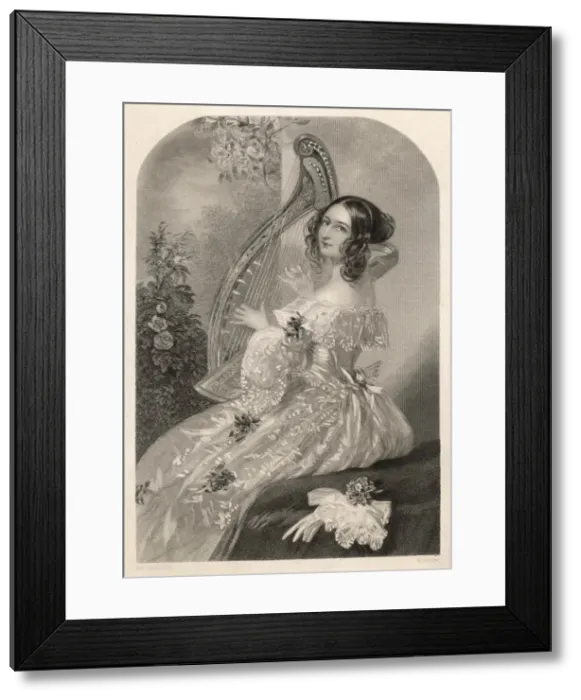 Framed Print : C19 Harp Player Framed Print : C19 Harp Player
