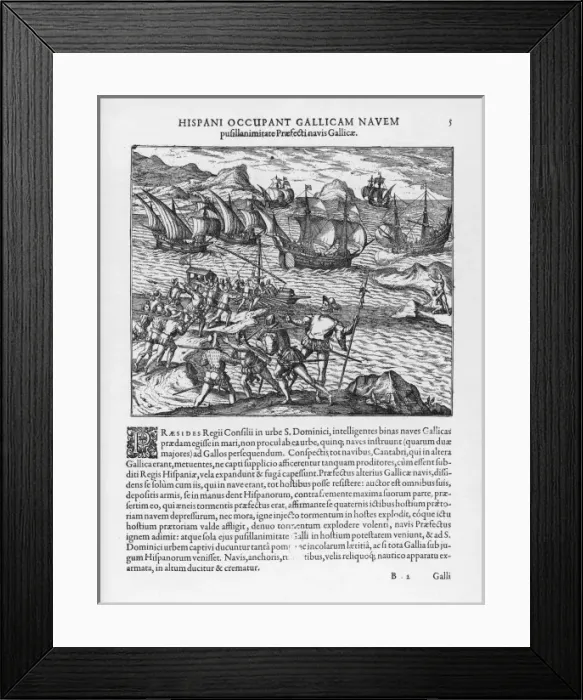 Framed Print : Fighting at Haiti 1550 Framed Print : Fighting at Haiti 1550