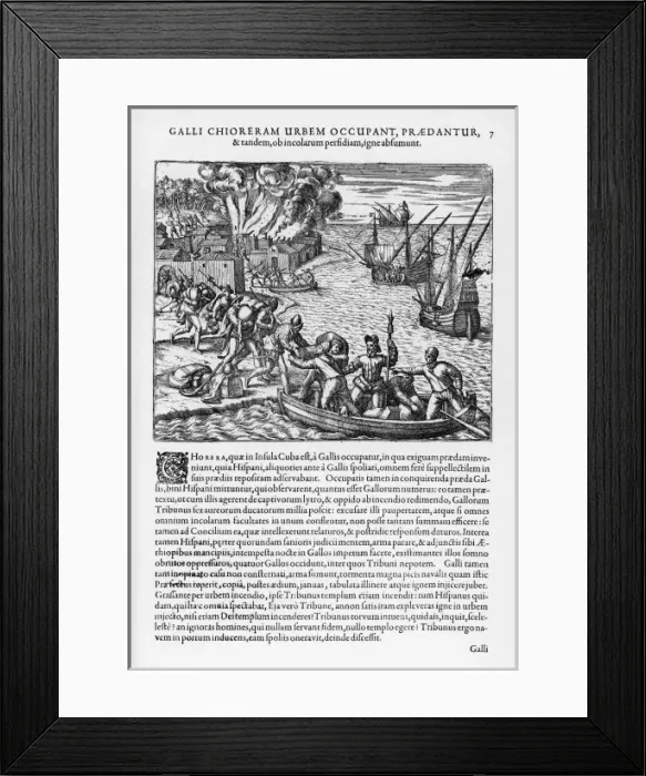 Framed Print : French burn a Cuban town Framed Print : French burn a Cuban town