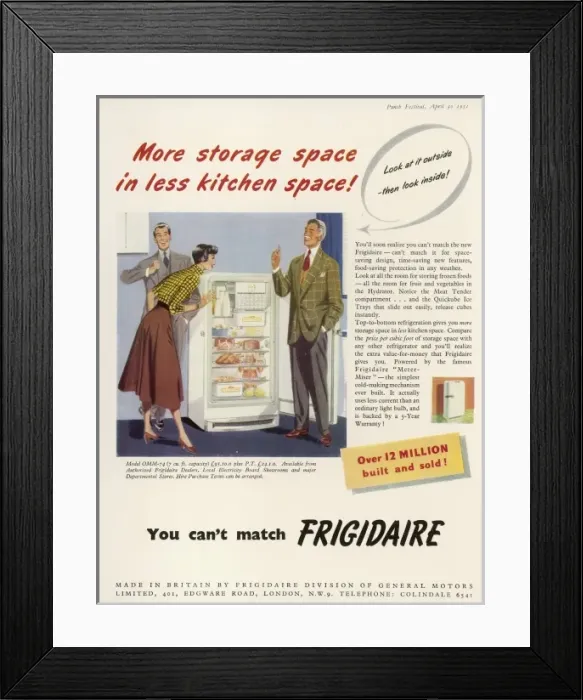 Framed Print : Fridge Advert / 1951 Framed Print : Fridge Advert / 1951