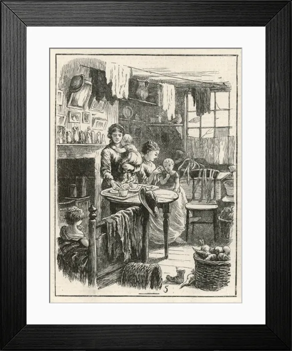 Framed Print : One Room / Slums / 1872 Framed Print : One Room / Slums / 1872