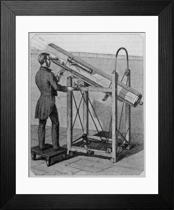 Framed Print : TELESCOPE. NEWTONIAN TELESCOPE as modified by Foucault Framed Print : TELESCOPE. NEWTONIAN TELESCOPE as modified by Foucault