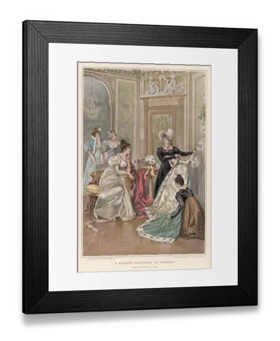 Framed Print : JOSEPHINE. The Empress Josephine contemplates an addition to her wardrobe Framed Print : JOSEPHINE. The Empress Josephine contemplates an addition to her wardrobe