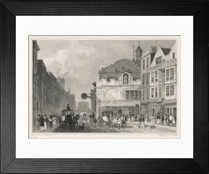 Framed Print : Fleet St / Temple Bar 1831 Framed Print : Fleet St / Temple Bar 1831
