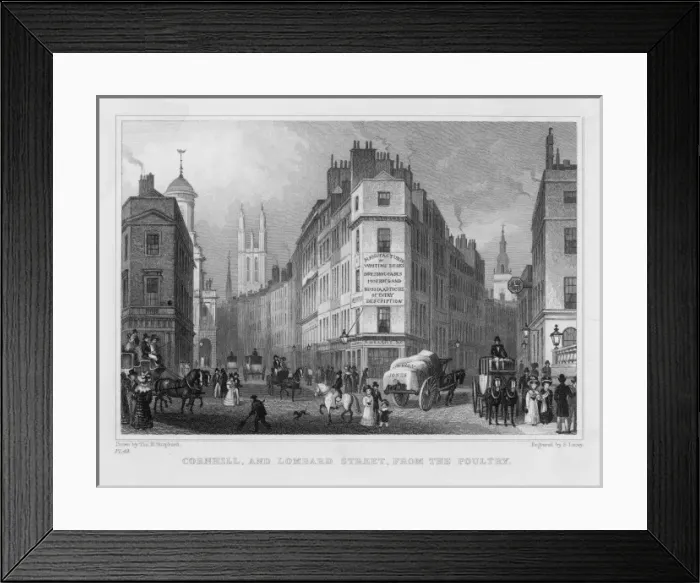 Framed Print : Cornhill / Exchange 1830 Framed Print : Cornhill / Exchange 1830