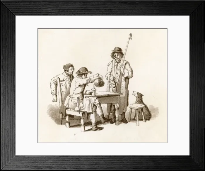 Framed Print : Rustics Drinking Beer Framed Print : Rustics Drinking Beer