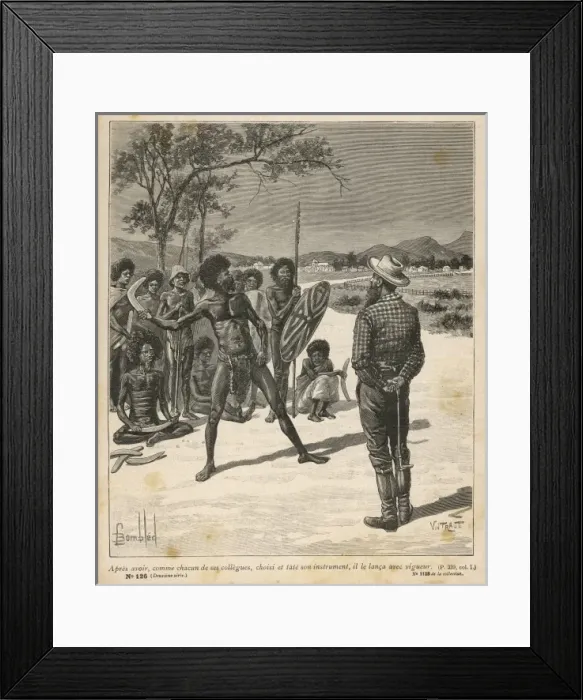 Framed Print : BOOMERANG An Australian native demonstrates his skill