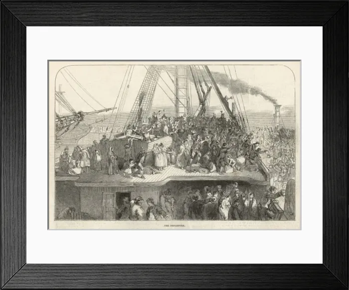 Framed Print : Emigrant Ship Departs Framed Print : Emigrant Ship Departs