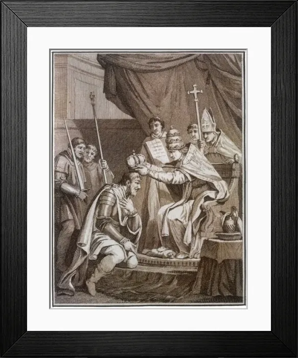 Framed Print : Charlemagne Crowned Framed Print : Charlemagne Crowned