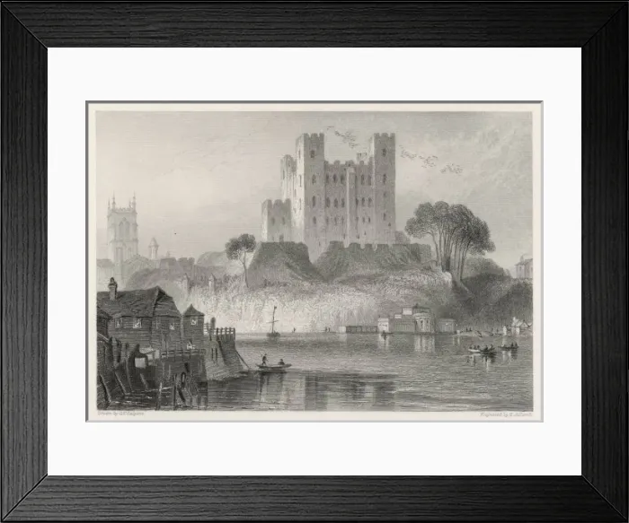 Framed Print : Rochester Castle 19C Framed Print : Rochester Castle 19C