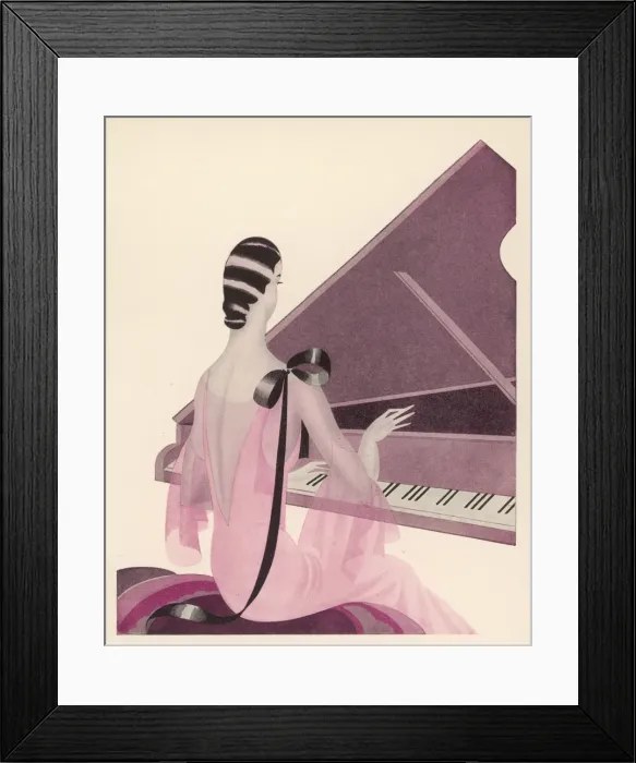 Framed Print : Stylish Lady at Piano Framed Print : Stylish Lady at Piano