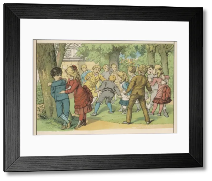 Framed Print : Lots of Kids in Park 19C Framed Print : Lots of Kids in Park 19C