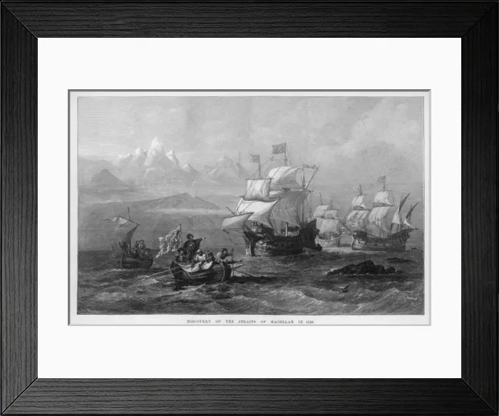 Framed Print : MAGELLAN. Fernao de Magalhaes discovers the Straits of Magellan Framed Print : MAGELLAN. Fernao de Magalhaes discovers the Straits of Magellan