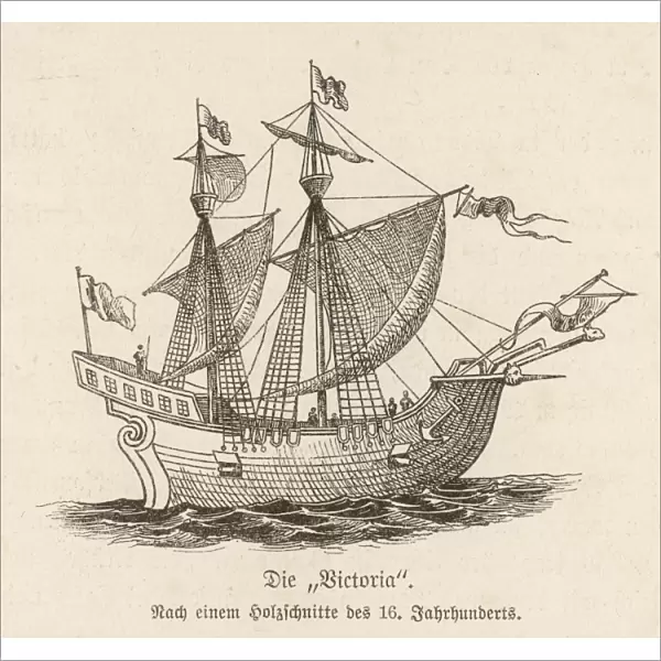 MAGELLAN. One of the five vessels of his fleet, the caravel Victoria