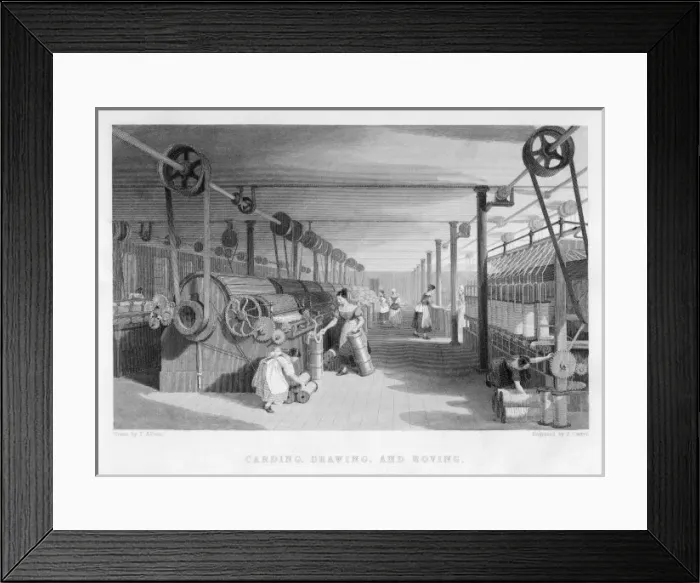 Framed Print : Cotton Carding Machinery Framed Print : Cotton Carding Machinery