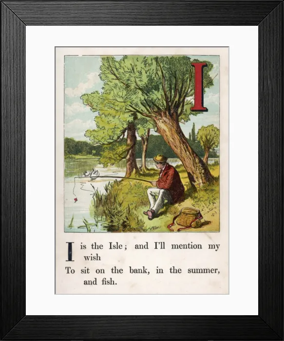 Framed Print : Fishing on the Riverbank Framed Print : Fishing on the Riverbank