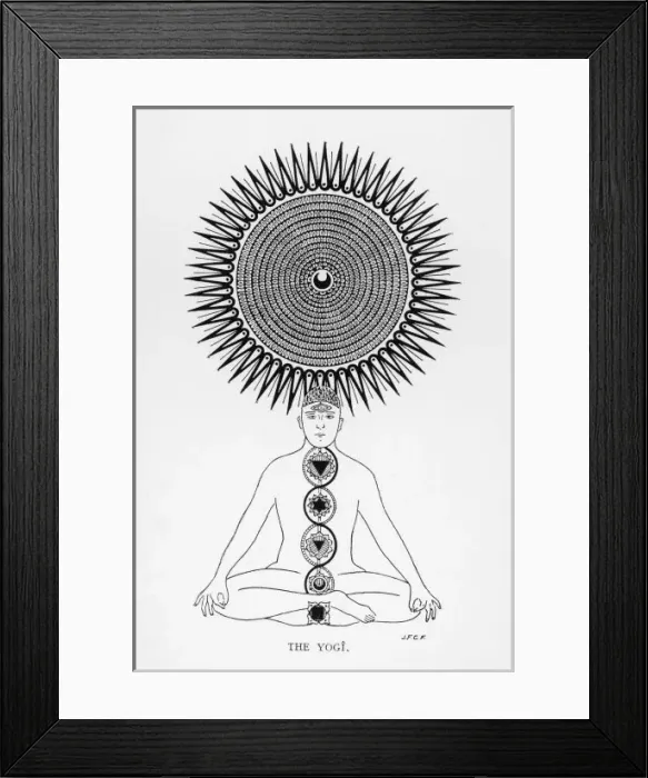 Framed Print : YOGI. Schematic representation of the yogi performing his spiritual exercise Framed Print : YOGI. Schematic representation of the yogi performing his spiritual exercise