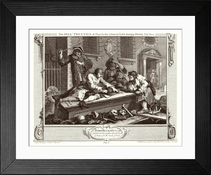 Framed Print : Hogarth / Industry / Idle 3 Framed Print : Hogarth / Industry / Idle 3