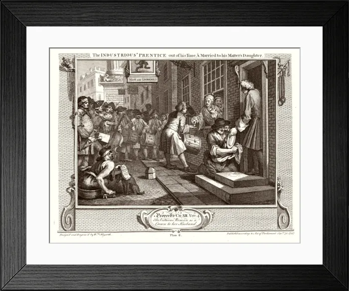 Framed Print : Hogarth / Industry / Idle 6 Framed Print : Hogarth / Industry / Idle 6