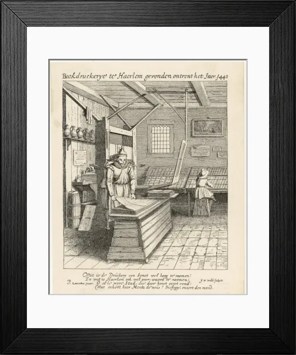 Framed Print : Dutch Print Office 1628 Framed Print : Dutch Print Office 1628