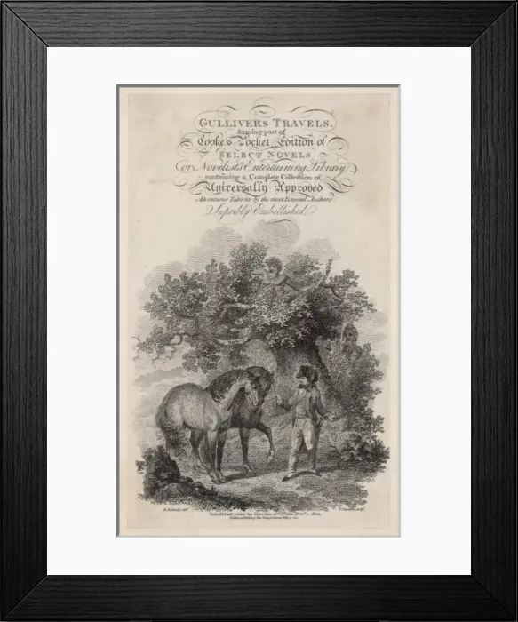 Framed Print : Gulliver / Title Page / 1800 Framed Print : Gulliver / Title Page / 1800
