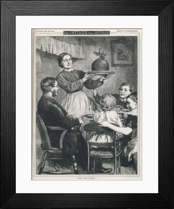 Framed Print : Mother Brings in Pudding Framed Print : Mother Brings in Pudding