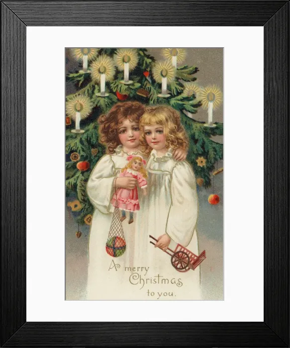 Framed Print : Two Girls and Tree Framed Print : Two Girls and Tree