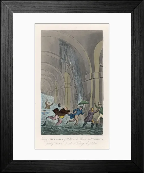 Framed Print : Flood in Thames Tunnel Framed Print : Flood in Thames Tunnel