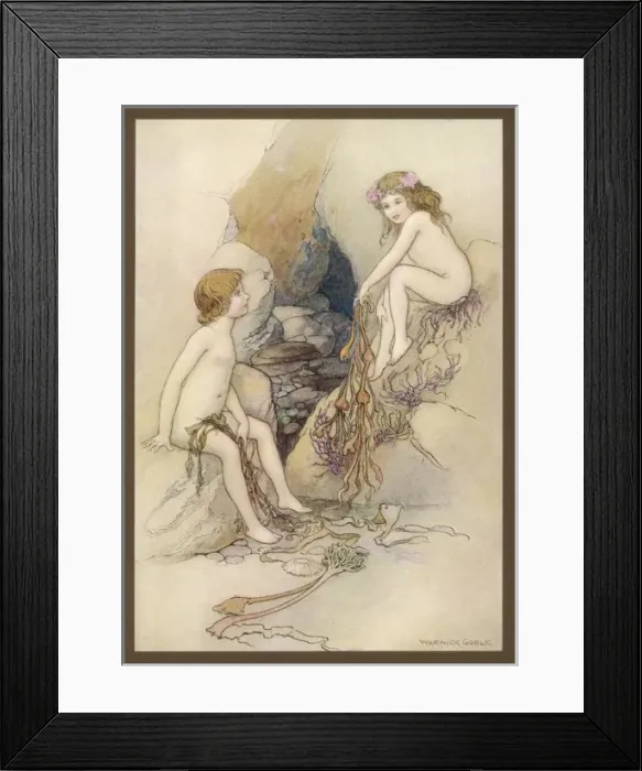 Framed Print : Water Babies / Goble / 1909 Framed Print : Water Babies / Goble / 1909