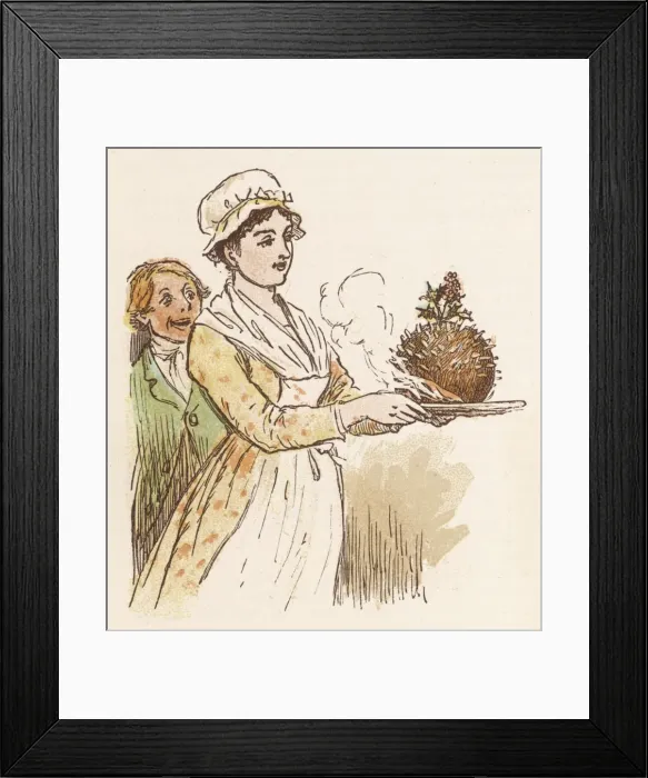 Framed Print : Carrying Flaming Pudding