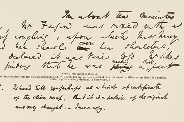 Dickens Manuscript  /  1891