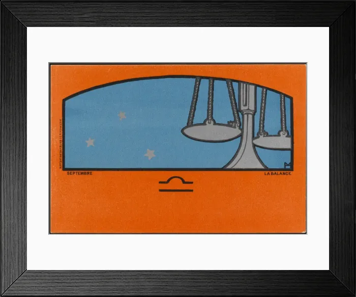 Framed Print : Meunier Zodiac Libra Framed Print : Meunier Zodiac Libra