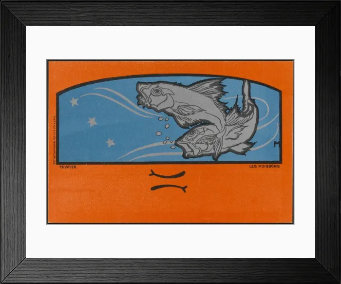 Framed Print : Meunier Zodiac Pisces Framed Print : Meunier Zodiac Pisces