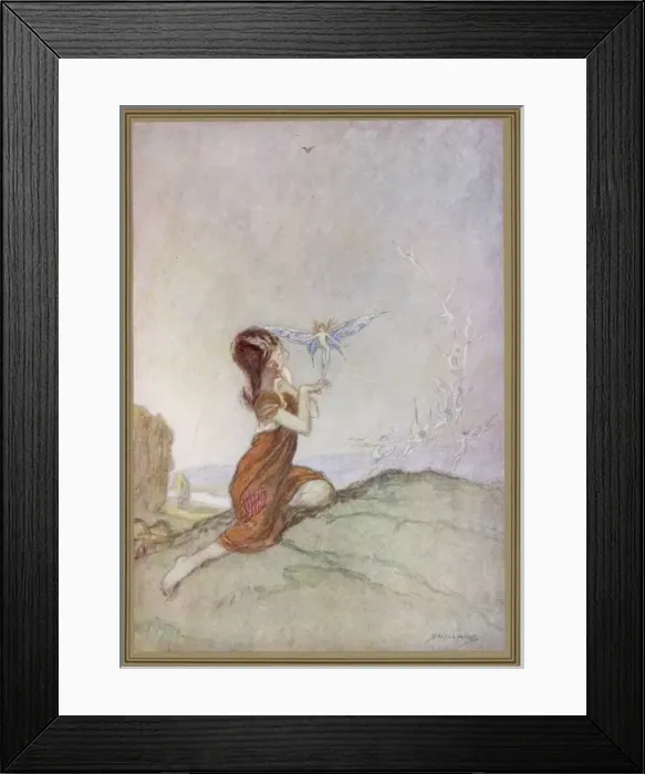Framed Print : Fairy and Girl Framed Print : Fairy and Girl