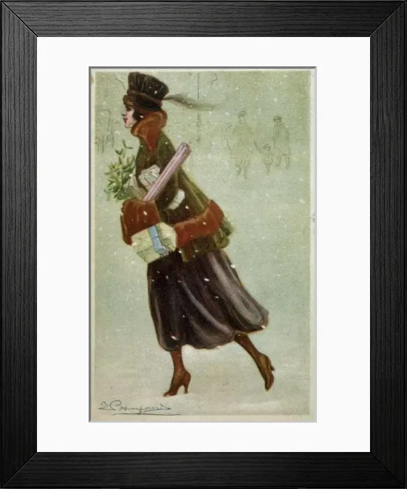 Framed Print : Lady Xmas Shopping Framed Print : Lady Xmas Shopping