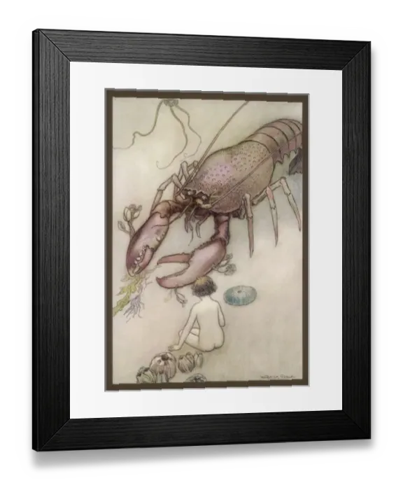 Framed Print : Water Babies / Tom / Lobster Framed Print : Water Babies / Tom / Lobster